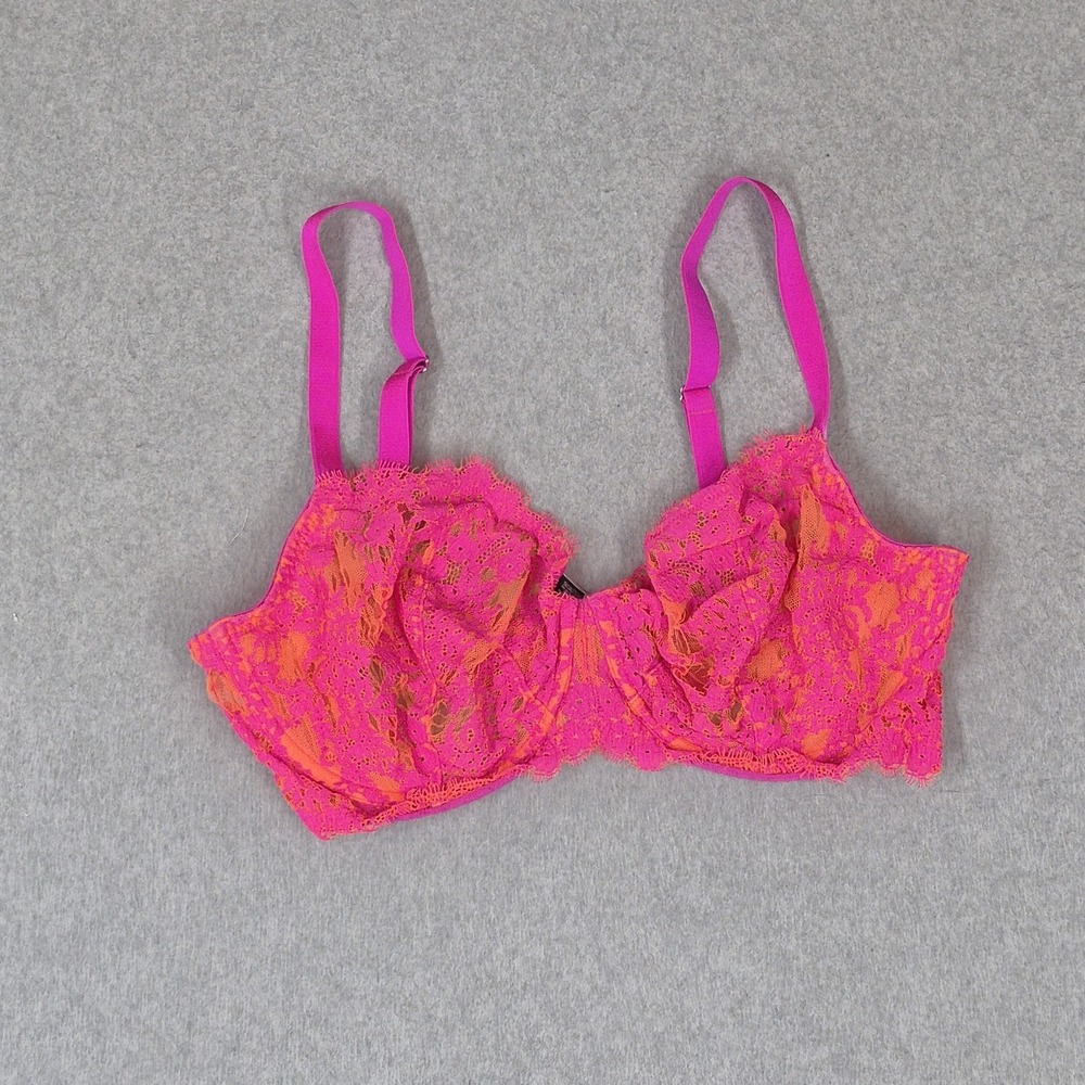 Victoria's Secret Women Bra 36DD Pink Very Sexy Unlined Demi Adjustable Strap